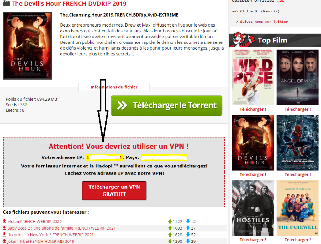 Cpasbien La nouvelle adresse du site torrent Univers Streaming